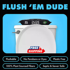 DUDE WIPES XL Flushable Wipes, Fragrance Free, 8 ct., 400 wipes