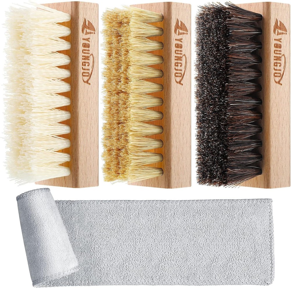 3 Pieces Dual Sided Sneaker Shoe Cleaner Brush Set Shoes Clean Brush Kit Both