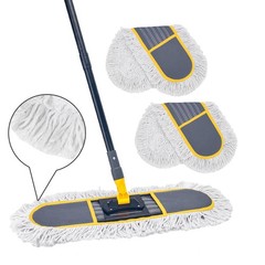 24″ Commercial Dust Mop for Floor Cleaning,Heavy dust mop+2 pad, Gray