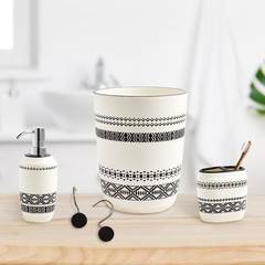 Ceramic Trash Can with Bohemian Design for Home Decor