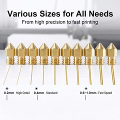 16 Pcs MK8 Brass 3D Printer Nozzle Kit Extruder Replacement Parts Set