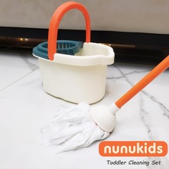 nunukids Toddler Cleaning Set – Realistic Child-Size, Orange, White