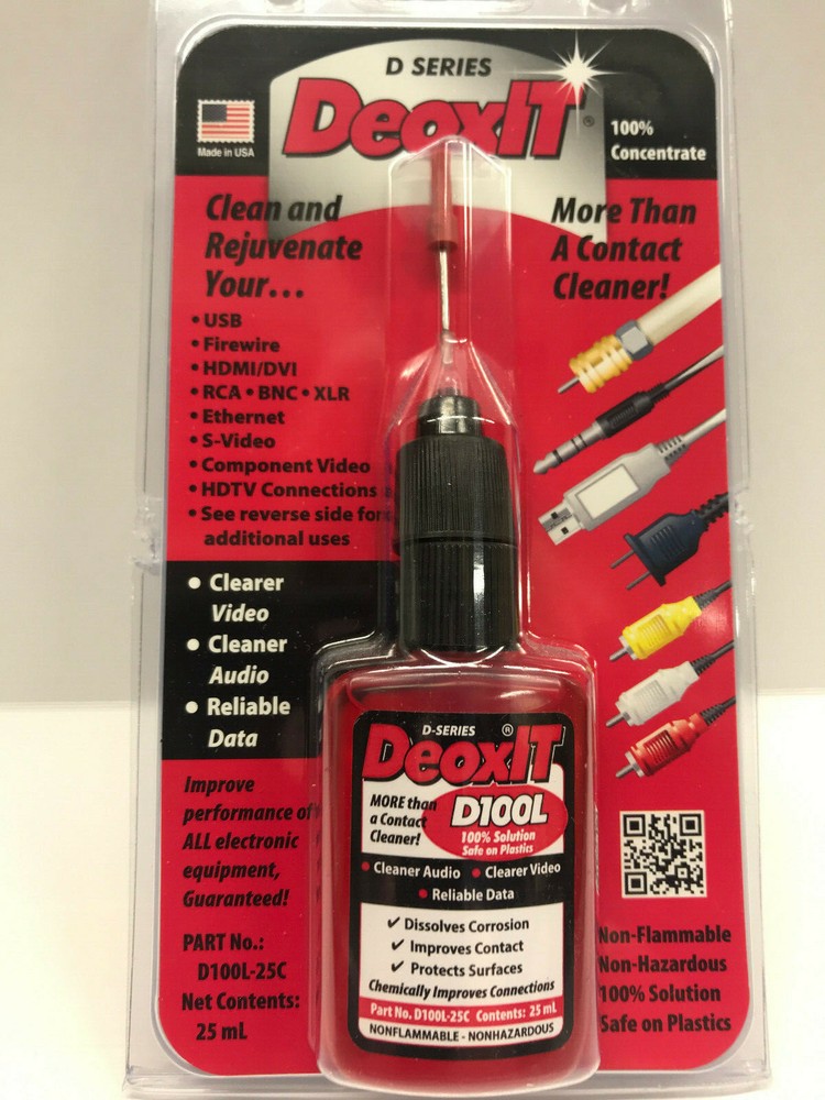 Deoxit 100%, 25ml Bottle w/Needle Dispenser, D100L -25C, Caig Laboratories