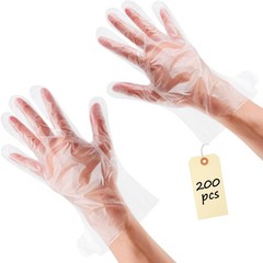 200 Pcs Paraffin Gloves for Hands – Lightweight, Disposable, Transparent,