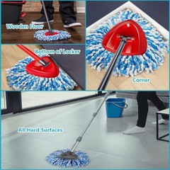 Spin Mop Replacement Head Compatible with O-Ceda Blue 4 Count (Pack of 1)