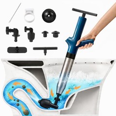 Toilet Plunger, High Pressure Heavy-Duty Clog Remover Blue