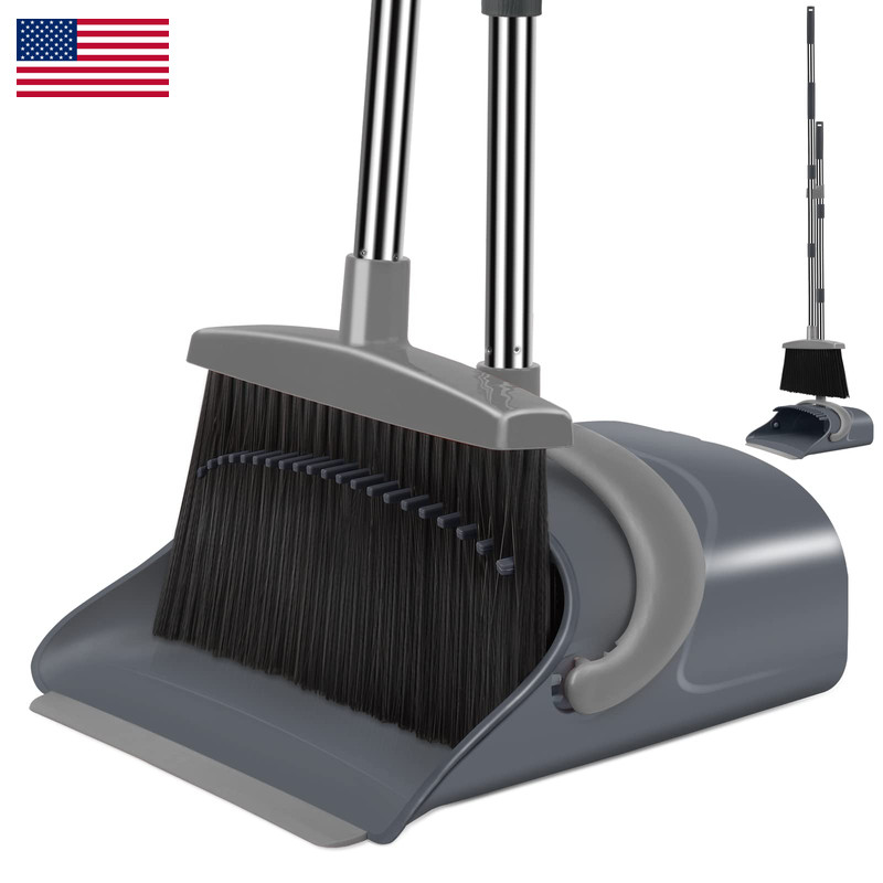 Ivandar Broom And Dustpan Set Dust Pan Long Handle Broom Dustpan Combo Set