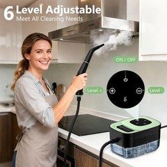 Steam Cleaner, Portable Steamer for Cleaning with 16pcs Normal, Green