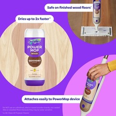 Swiffer Power Mop Wood Refill Solution, QuickDry 25.35 Fl Oz (Pack of 2)