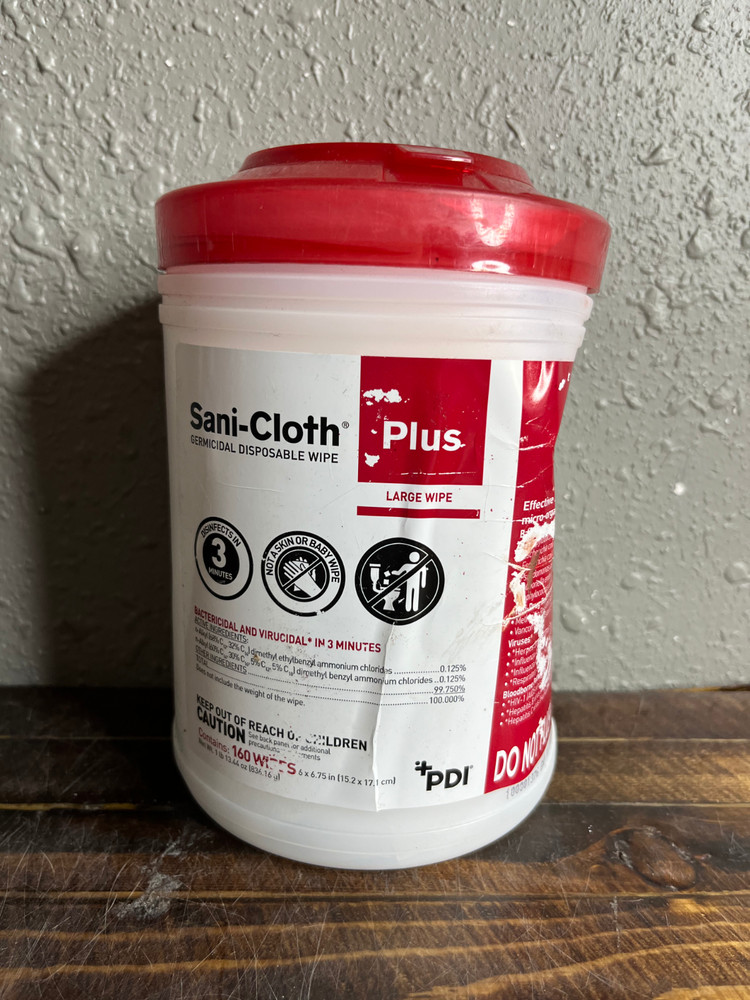4 Pack PDI Sani-Cloth Plus Germicidal Disposable Wipes 160 Wipes Exp 01/2028