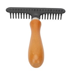 Premium Wooden Handle Pet Grooming Rake For Cats And Dogs Premium