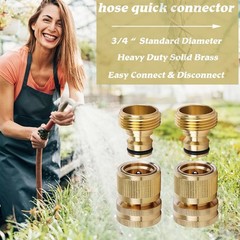 SHOWNEW Quick Connect Hose Fitting, Solid Brass Garden 5 Packs,