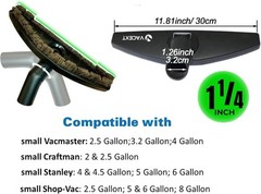 1.25 Inch Stainless Steel Vacuum Extension Wand Compatible 39 inches, Black