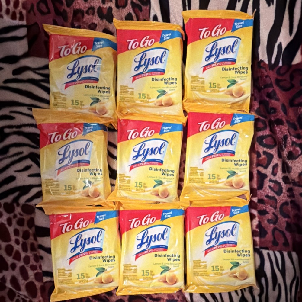 Lysol To Go Disinfecting Wipes Lemon & Lime Blossom Multi-Surface Travel Size