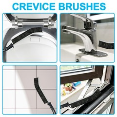 14Pcs Crevice Cleaning Brush Set, Hard Medium, White, Black, Red, Yellow