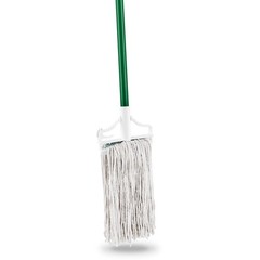Libman Cotton Blend Wet Mop Steel Handle Green White