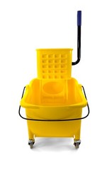 Mop Bucket 25 Quart | Side Press Wringer | 4 Wheels 2″ | Yellow