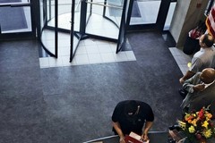 New Pig Grippy 100′ x 36″ Gray Adhesive-Backed Medium-Weight Absorbent Mat Roll