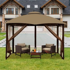 Gazebo Universal Replacement Mosquito Netting – 10′ x 10′ Outdoor Mesh Netting