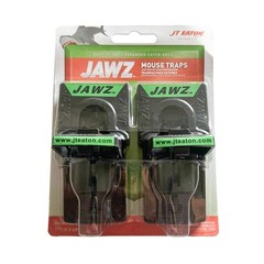 JT Eaton 409 Jawz Indoor Plastic Mouse Trap for Solid or 12-Pack, Black