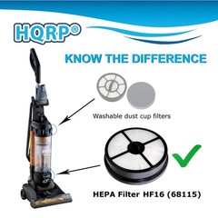 HQRP Hepa Filter 2-Pack compatible with Eureka HF-16 68115A 68115, Airspeed…