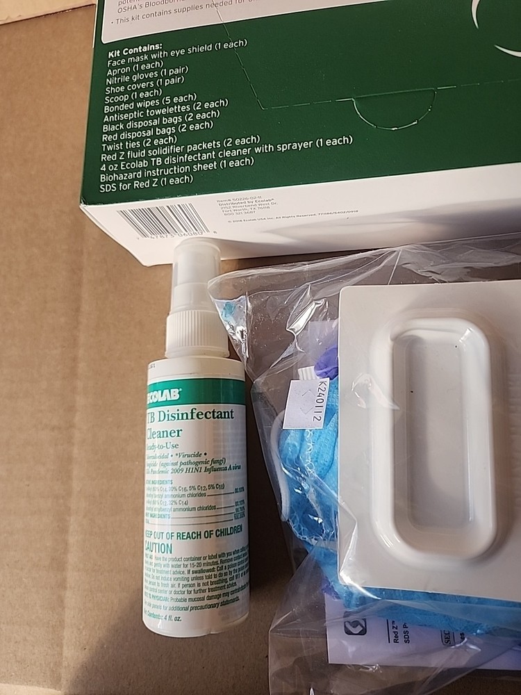 Ecolab Biohazard Spill Clean-Up Kit, Reorder# 75