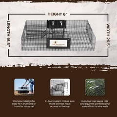 Rugged Ranch RATTR Live Rat Squirrel Chipmunk Metal 2 Door Trap Cage (Open Box)