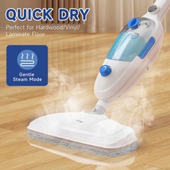 Steam Mop for Floor Cleaning, 10in1 Multi Purpose 23ft Cord Mop, White
