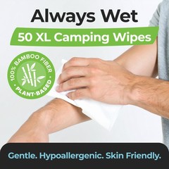 Camping Essentials – Body Wipes for Adults Bathing No Rinse – 50 Pack