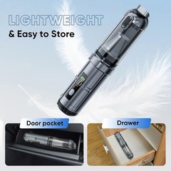 16000PA Car Vacuum Cleaner, Cordless Handheld 4-in-1 Vacuum and Air Pump Grey