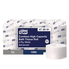 Tork 472881 2-Ply Advanced High Capacity Bath Tissue – White (12 Rolls/CT) New