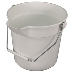 Impact® Deluxe Heavy-Duty Bucket, Gray, Polypropylene, 10qt, 10 5/8dia x 10 1/4h