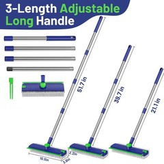 EHADOO Floor Scrub Brush with Long Handle: 3 in Blue Brush,