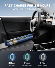 Fanttik Slim V8 APEX Car Vacuum, 4-in-1 Portable Mini Cordless Vacuum Blue