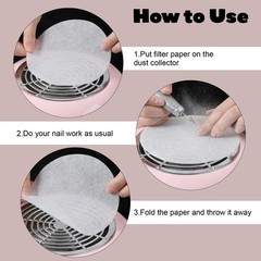 200 Pcs White Nail Dust Collector Filter Paper 7.87 x 7.87 Inch