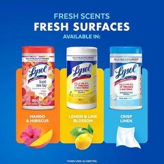 Lysol Disinfecting Wipes Bundle, 80 Count – Home Cleaning Supplies Lemon Lime