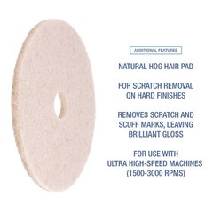 Boardwalk 17″ Hog Hair Burnishing Pads – Natural (5-Piece/Carton)