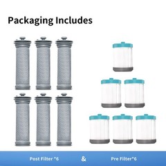 Keluke 12 Pack Cordless Vacuum Filter Replacement Compatible Tineco A10 Hero