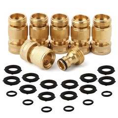 Garden Water Pipe Quick Connect, Solid Brass 3/4 Inch 6 Packs,