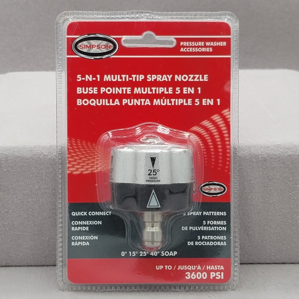 Simpson 5-N-1 Multi-Tip Spray Nozzle Pressure Washer Accessory 3600 PSI 1/4 QC
