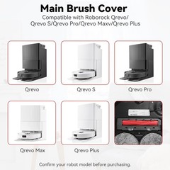 Replacement Brush Guards Covers 150mm x 10mm, for Roborock Q Revo,etc(Black）