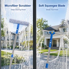 Window Cleaning Kit with Extension Pole,Professional Washing 79″, Blue
