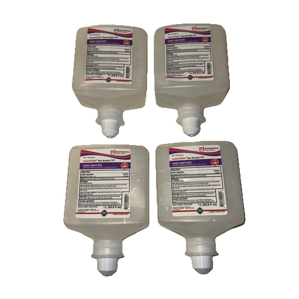 SC Johnson 55857 1L Refill Cartridge Non-Alcohol PURE Hand Sanitizer (4/CT)