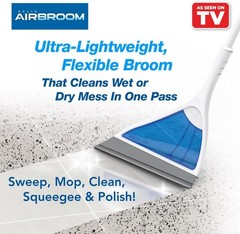 Helio AirBroom 3 Piece Kit All Surface Sweeper and Squeegee for Wet White