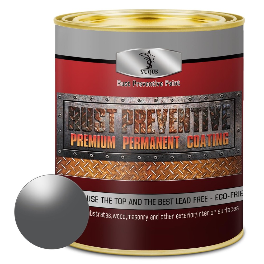 Water-Based Metal Anti-Rust Paint 16 Fl Oz, High Gloss Grey – Rust-Proof