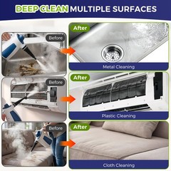 Handheld Steam Cleaner, 230°F Pressurized Steamer L, Ice White & Sky Blue