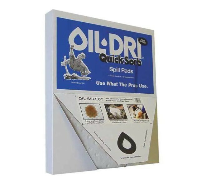 Oil-Dri L70320 Absorbent Pad, Oil-Based Liquids, Pk 20 ,White (C1)