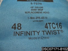 Qty= 8: Uline 48â€ Deluxe Dust Mop Refill, S-7270, Infinity Twist 4TC16