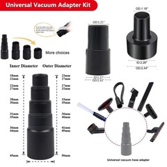 12 Pcs Vacuum Attachments Kit, Universal 2 1/2″ 1 7/8″ 1 3/8″ 12 Pack, Black