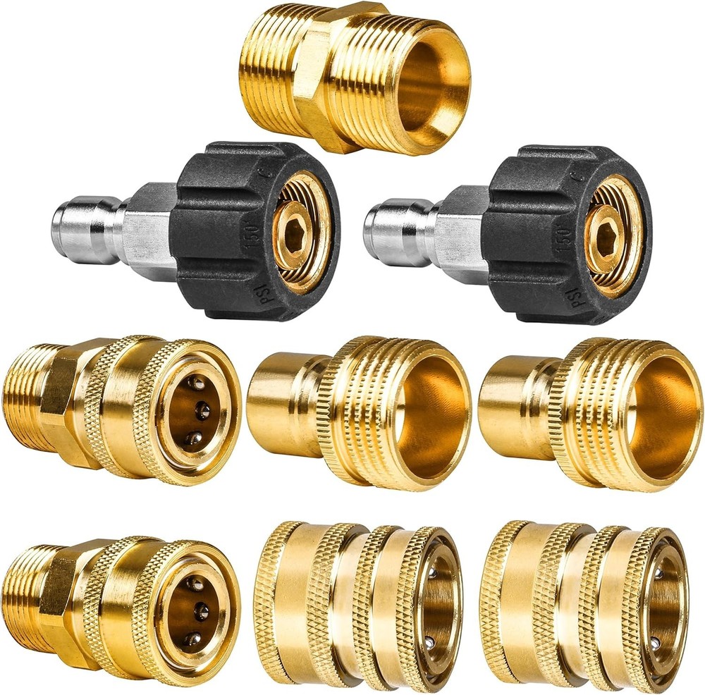 WOJET Pressure Washer Adapter Set, Quick Disconnect Kit, M22 Swivel to 3/8”…